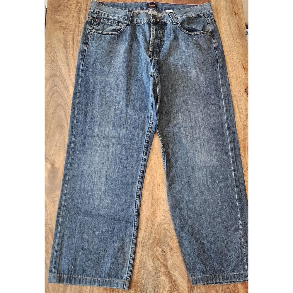 Von Dutch Jeans Mens 36 Blue Medium Wash Relaxed Straight Button Fly Denim